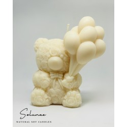 Miś z bukietem z balonami